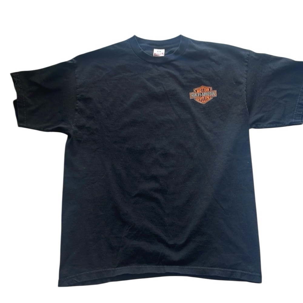 Harley-Davidson Black and Orange Short Sleeve Tee